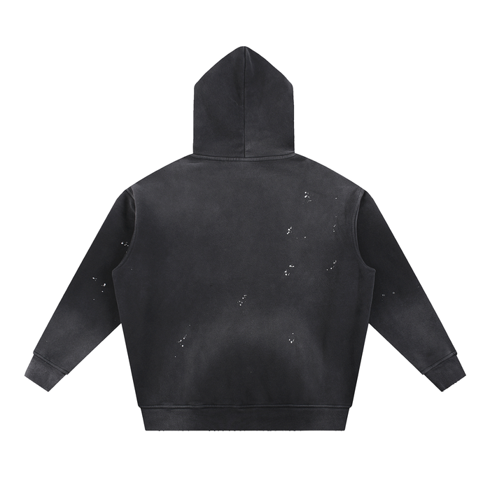 Men’s Vintage Washed Frayed Fleece Hoodie back